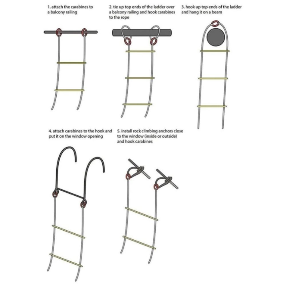 سلم حبل معزول مانع للانزلاق لل - مراجعة Fire Escape Ladder وسعره