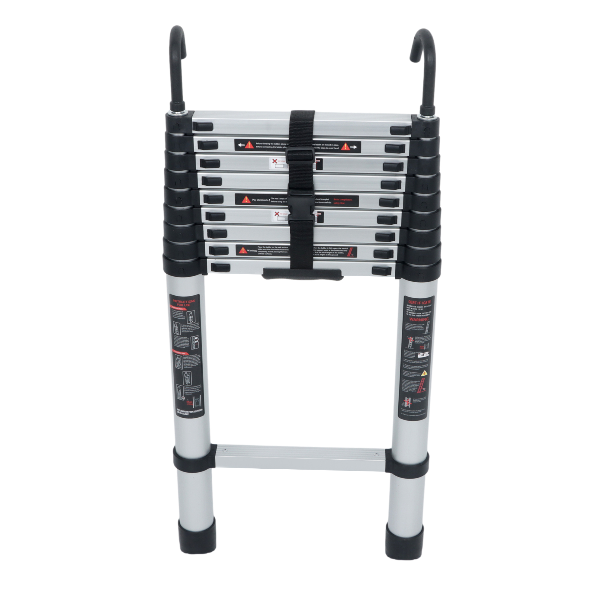 سلم تلسكوبي فضي بطول 12.5 قدم  - مراجعة Fire Escape Ladder وسعره