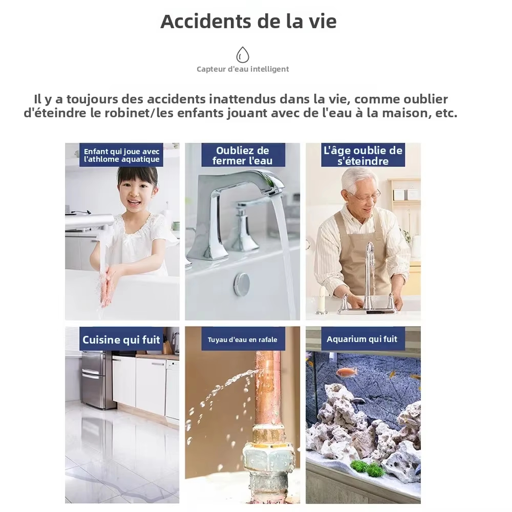 يعمل مع تطبيق Tuya Smart Life، - مراجعة Water Alarm Sensor وسعره